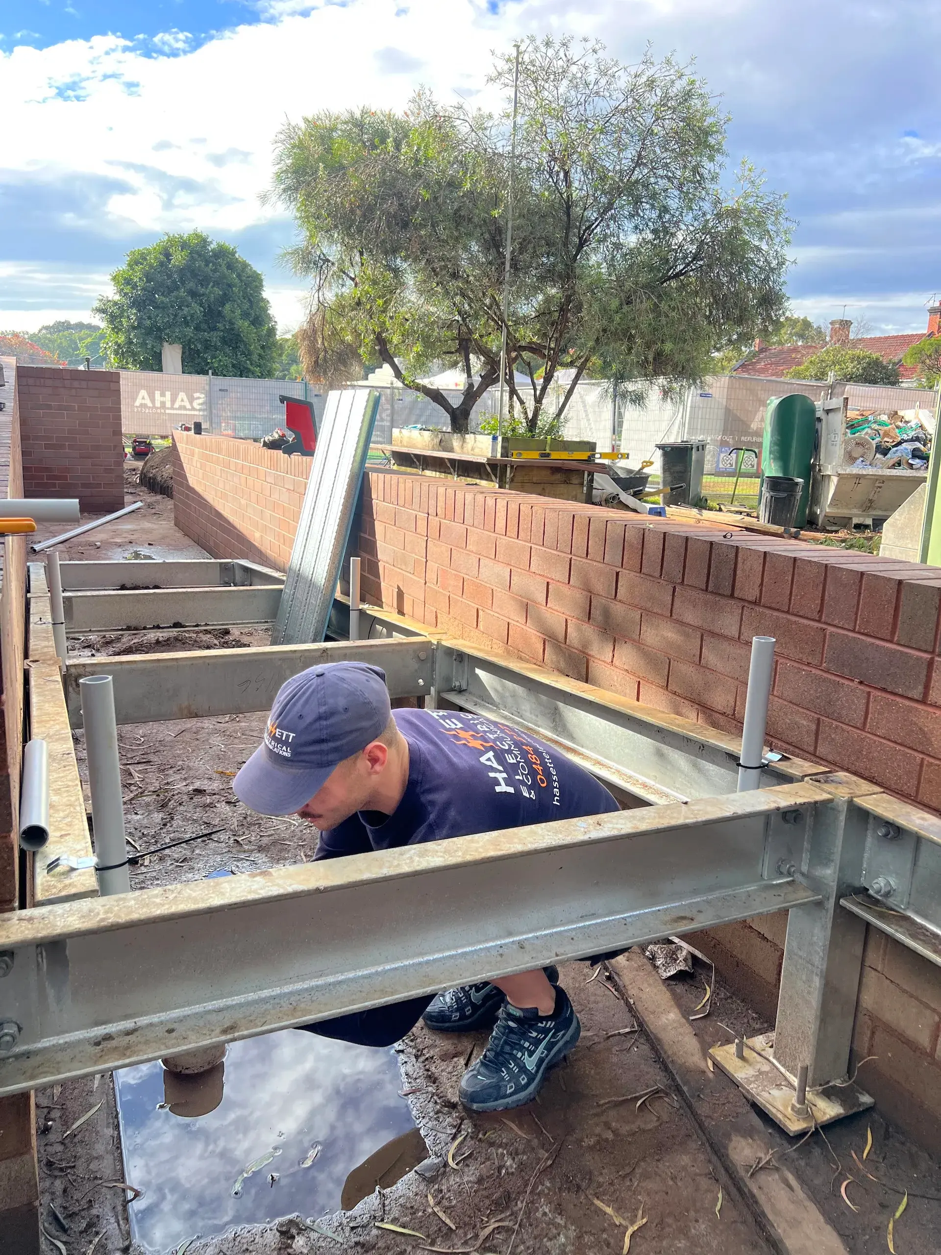 Electrical service pit installation at Petersham Bowling Club
