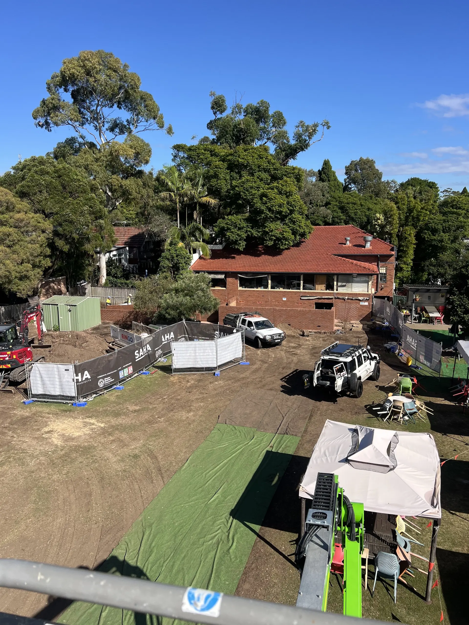 Site overview of the Petersham Bowling Club electrical project