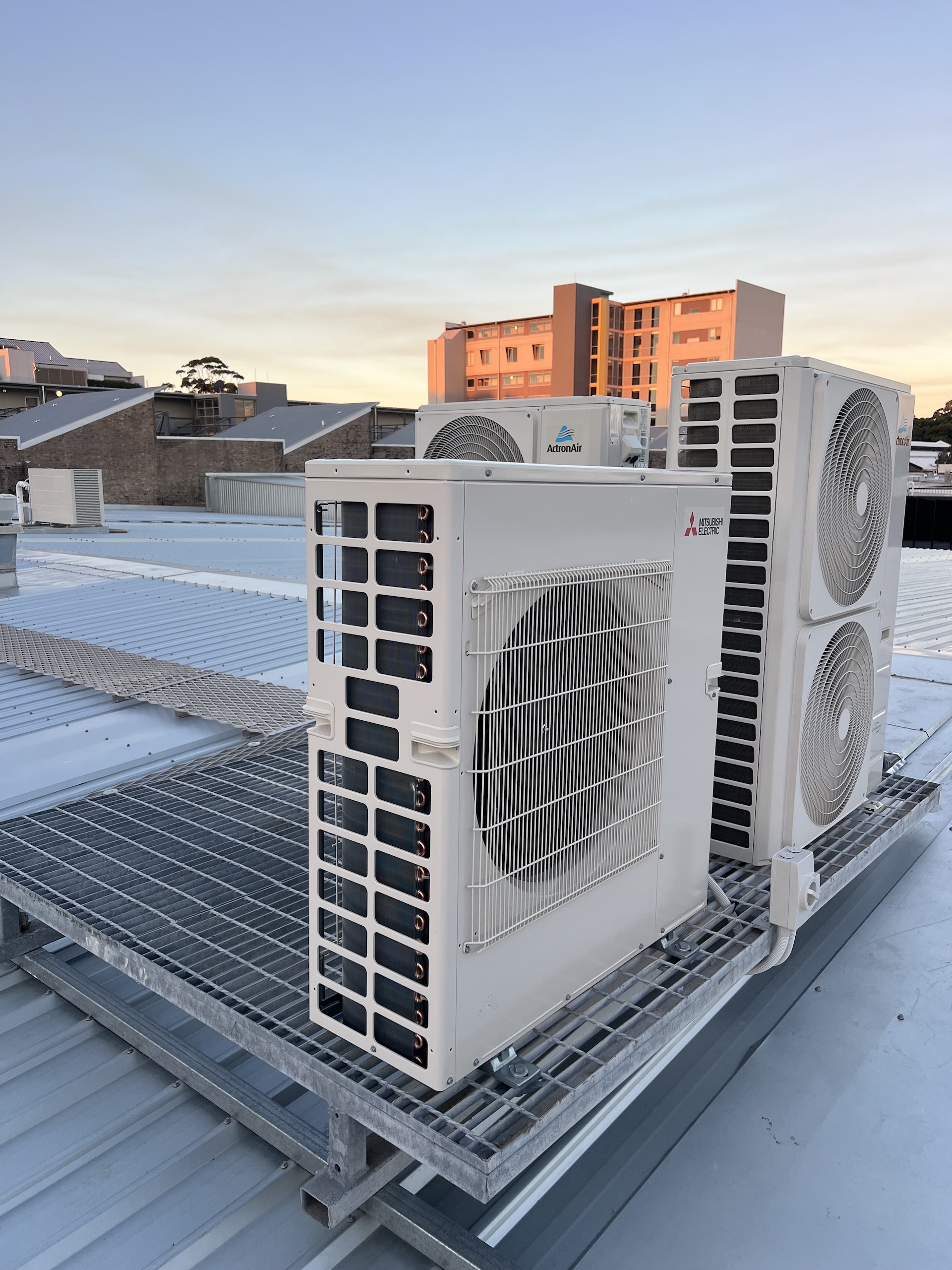 Rooftop air conditioning unit electrical connection by Hassett Electrical in Rosebery