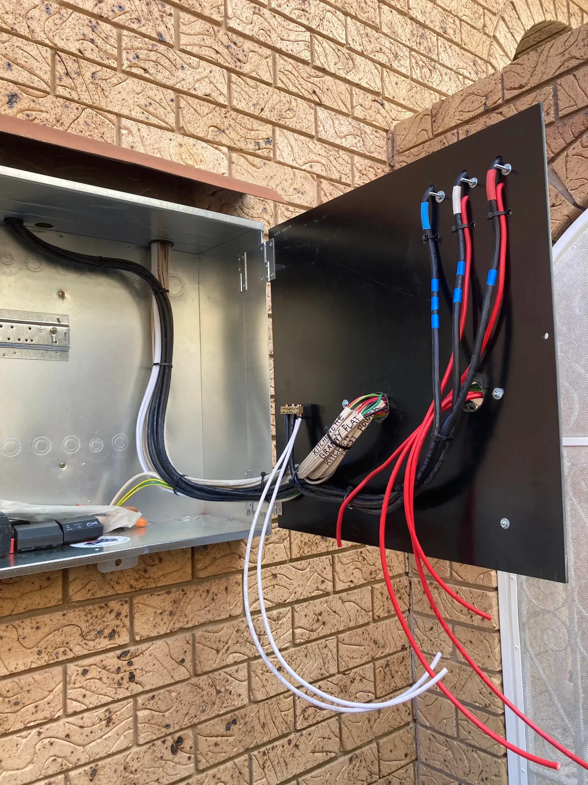 Switchboard wiring for a granny flat kitchen power circuit in Inner West Sydney